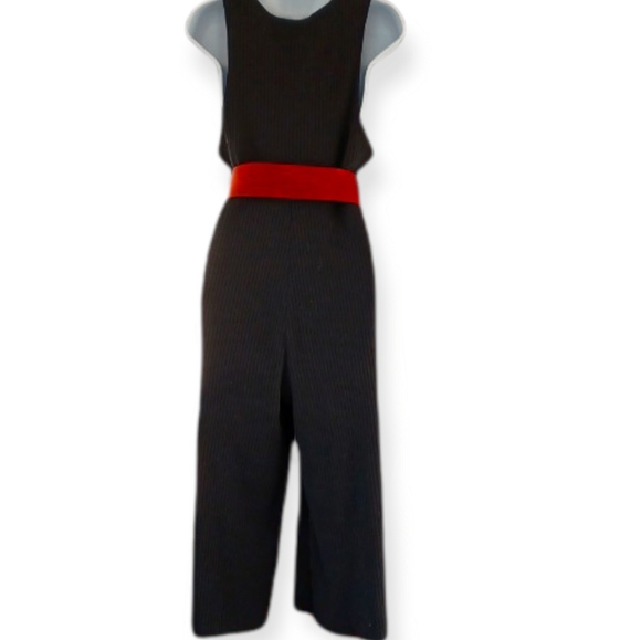 Zara Trafaluc Black ribbed stretch jumpsuit Size L - Picture 6 of 8